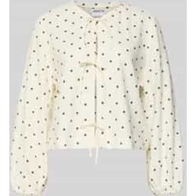 Regular fit blouse met sierstrikken