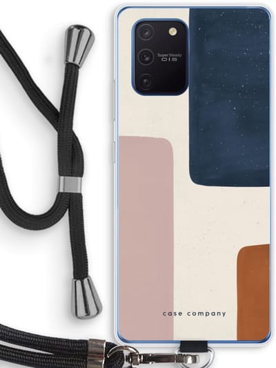 Case Company® - Hoesje met koord geschikt voor Samsung Galaxy Note 10 Lite hoesje met Koord - Geo #5 - Telefoonhoesje met Zwart Koord - Bescherming aan alle Kanten en Over de Schermrand