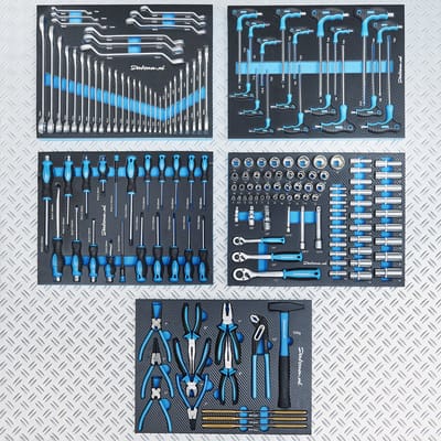 Datona® Gereedschapsset voor 5 lades - 171-delige set gereedschap met carbon finish modules