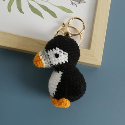 Porte-clés Écureuil Mignon Fabrication à la Main Série Poupées Animales Porte-clés au Crochet Porte-clés Poupée Raton Laveur Tricoté Accessoire Personnalisé white