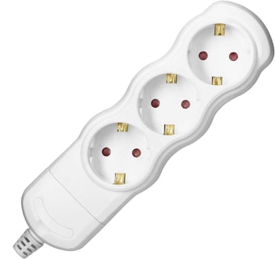 Stekkerdoos - Verdeelstekker 3 voudig - Verdeeldoos horizontaal - Stekkerblok zonder snoer/kabel - Wit