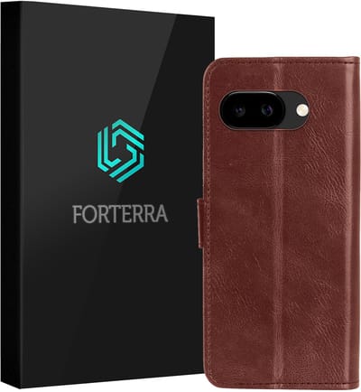 Hoesje Geschikt voor Google Pixel 9a - Luxe Bookcase - Walletcase Hoes - Portemonnee - Cover - Bruin
