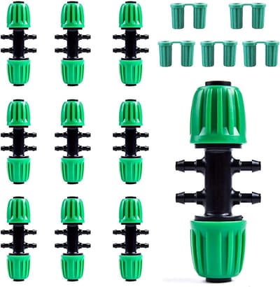 Barbed T-Connectoren voor Druppelirrigatie, 1/2 Inch naar 1/4 Inch, Antidruppel Fitting voor Tuin en Landbouw, Hoogwaardige Kwaliteit, Geschikt voor 13mm en 4mm Buizen