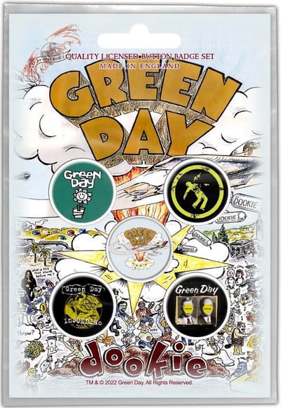 Green Day - Dookie Badge/button - Set van 5 - Multicolours