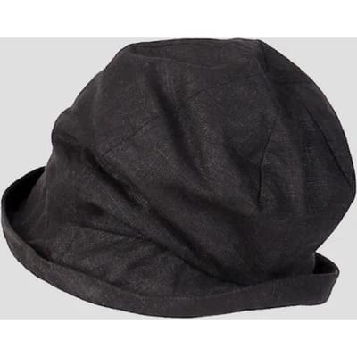 Japanse Katoen Linnen Geplooide Dames Vissershoed Kleine Rand Zomer UV-Bestendig Ademend Linnen Bucket Hat Omwikkelde Hoofd Dames 56-58cm black