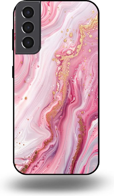 Smartphonica Telefoonhoesje geschikt voor Samsung Galaxy S21 Plus met marmer opdruk - TPU backcover case marble design - Roze geschikt voor Samsung Galaxy S21 Plus