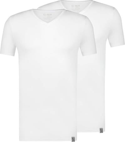 RJ Good Life Athens 2-Pack Heren T-Shirt V-Hals Wit L
