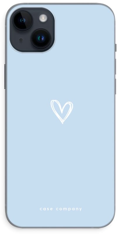 Case Company® - Hoesje geschikt voor iPhone 14 Plus hoesje - Klein Hart Blauw - Soft Cover Telefoonhoesje - Bescherming aan alle Kanten en Schermrand