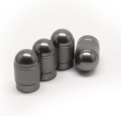 TT-products Ventieldoppen Grey Bullets aluminium 4 stuks grijs - auto ventieldop - ventieldopjes