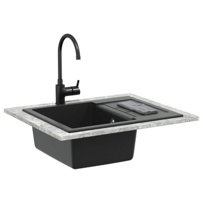 vidaXL - Wasbak - Zwart - 620 - x - 500 - mm - 80% - Kwarts - en - 20% - Hars