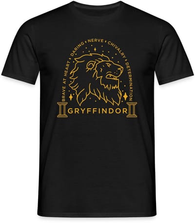 Harry Potter Griffoendor Lineart T-Shirt Heren