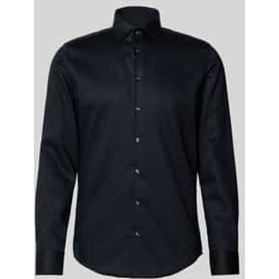 Seidensticker slim fit overhemd - popeline - zwart - Strijkvrij - Boordmaat: 39