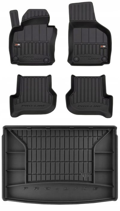 FROGUM Proline – Automatten + Kofferbakmat voor Volkswagen Golf Plus 2004–2014 – Geurloos TPE – Hoogste bescherming
