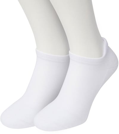 Bonnie Doon Unisex Sneaker Sokken Deluxe Dames Wit maat 36/42 - Dames en Heren - 2 paar - Badstof Binnenzool - Gladde teennaad - Zeer Comfortabel en Zacht - Zacht Hiel Kussen houdt Vuil tegen - Sport - Sneakersokken - White - OL631050.395