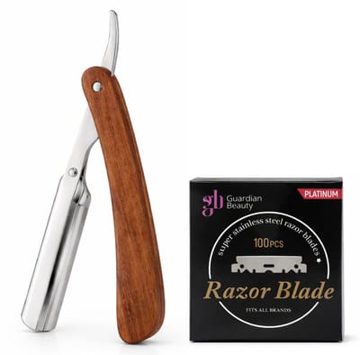 Guardian Beauty Scheermes - Roestvrij Staal - Shavette - Met 100 stuks GB Platinum Halve Mesjes
