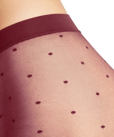 FALKE Dot gedessineerd materiaal ultra transparant 15 DEN panty dames rood - maat S