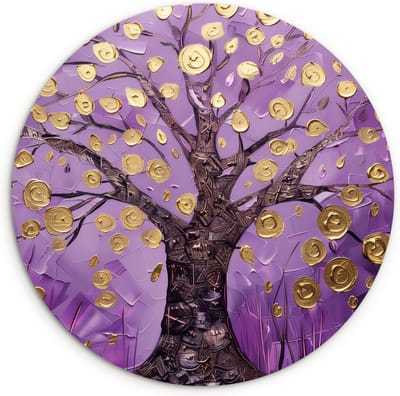 WallCircle® Wandcirkel 120x120 cm - Muurcirkel Levensboom - Boom - Modern - Kunst - Kinderkamer - Muurdecoratie woonkamer - Wanddecoratie slaapkamer - Kamer decoratie accessoires - Ronde schilderijen - Woonaccessoires binnen cirkel