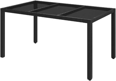 Tuintafel hout - Terrastafel buiten - Buiten dineren - Robuust stalen frame - 150 x 90 cm - Zwart