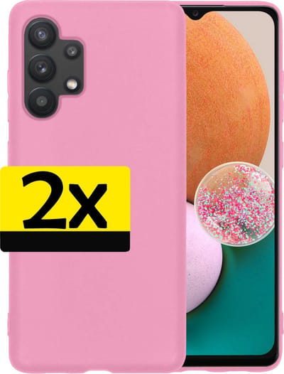 Hoesje - 2 Stuks - Geschikt voor Samsung Galaxy A13 4G - Sterk & Shockproof - Case Siliconen - Back Cover - Telefoon Hoes - Telefoonhoesjes - Lichtroze