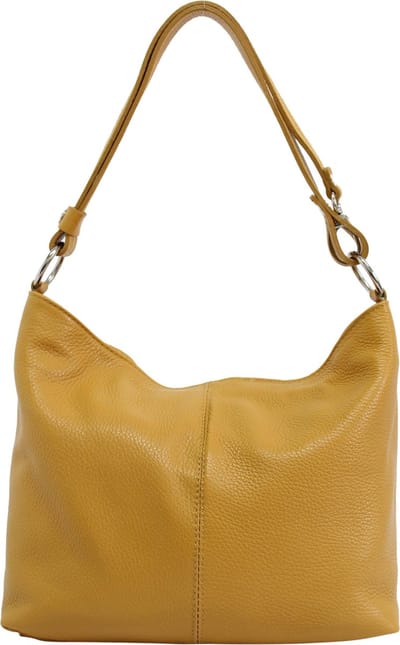 AmbraModa GL005 - Dames lederen handtas schoudertas crossbodytas  hobo tas  Mosterdgeel