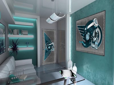 Skull Flying Tattoo Photo Wallcovering