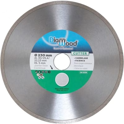 Diamantschijf - Zaagblad slijpmachine - Tegels snijden - Hoge diamantconcentratie - 230 mm diameter - Zilver