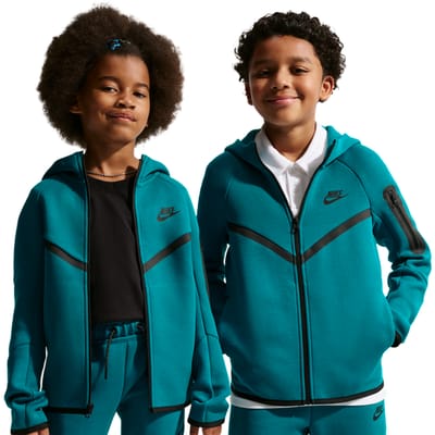 Nike Tech Fleece Hoodies Kinder - Groen - Maat 128 - 137 CM - Katoen Jersey