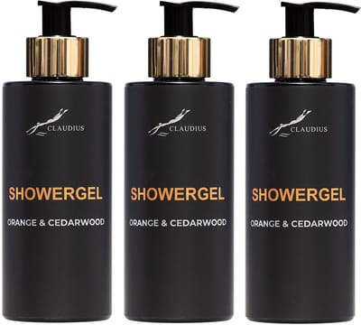 Showergel Sweet Orange & Cedarwood 300 ml - gouden pomp - 3 stuks