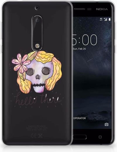 Silicone Back Case Nokia 5 Boho Skull