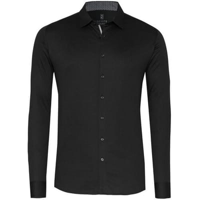 Desoto Overhemd Solid Color Casual Kent Zwart / male