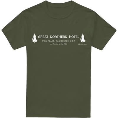 Twin Peaks Heren Great Northern Hotel T-shirt XL glans groene kleur