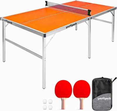 Ping Pong Tafel - Tafeltennis Tafel - Buiten Spelen - Opvouwbaar & Draagbaar - 182x91cm - Oranje