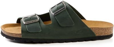 camel active Leren slipper met kurken voetbed - Maat womenswear-38 - Donkergroen