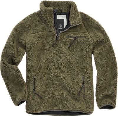 Brandit Teddy Fleece Troyer Heren Sweatshirts - olijf - XXL