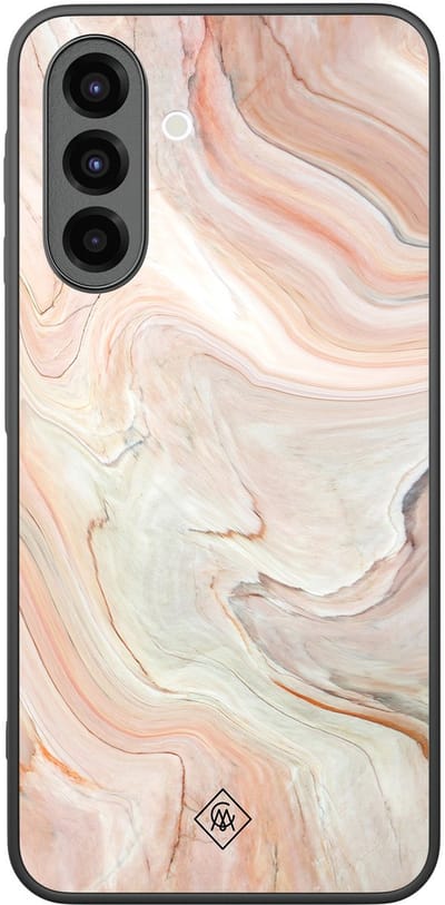Casimoda® hoesje - Geschikt voor Samsung Galaxy A26 - Marmer Waves - Zwart TPU Backcover - Water - Bruin/beige