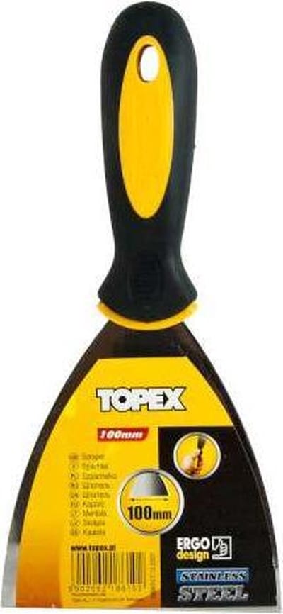 TOPEX - Schilder Spackmes - 63 mm - Roestvrij Staal - Ergonomische Handgreep