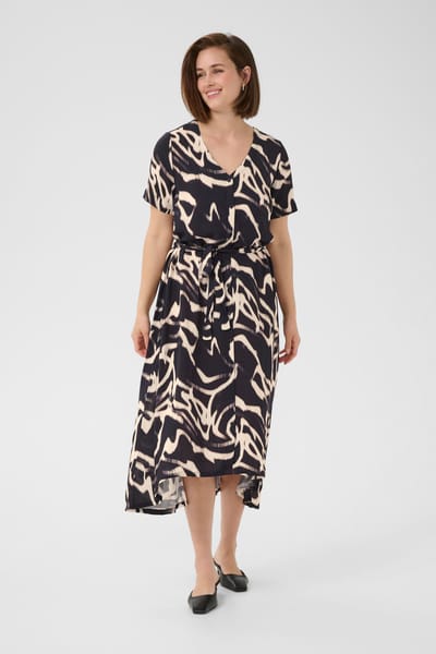 Jurk KAbeathe A-shape black offwhite