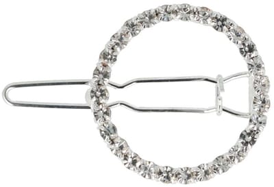Haarsoires Haarspeld Haarclip 2cm - Cirkel Strass Steentjes - Zilver - Hair Clip - Decoratieve Haaraccessoire