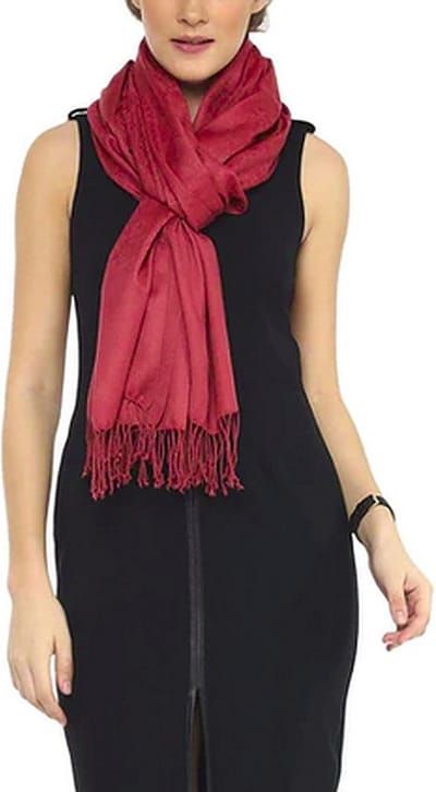 N3 Collecties Dames Luxe Zacht Warme Paisley Wolk Geweven Sjaal/Stola-Rood