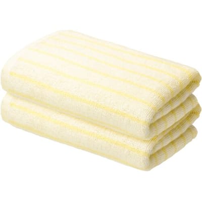 LIVARNO Set van 2 handdoeken 50 x 100 cm - 450 gsm (Geel)
