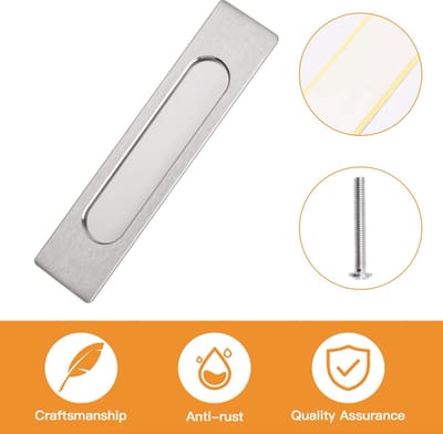 Dailygoods- Schuifdeurtrekken 18 CM - Zelfklevend - Geborsteld Staal - Ovale Handgrepen - 2 Stuks - Delicaat Design - Deurgreep