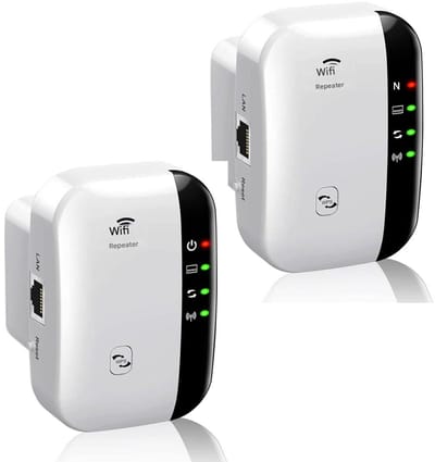 GELLDG WiFi-signaalversterker - 300 Mbps - Ethernetpoort - WPS- en AP-modus - Compact ontwerp - Geschikt voor slaapkamers, kantoren en studentenkamers - Wit