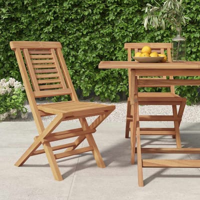 vidaXL - Opklapbare - stoelen, - 2 - stuks, - 47x63x90 - cm, - massief - teakhout