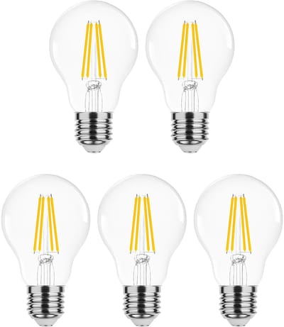 Modee E27 LED Lamp 4W - 470lm - 2700K - Warm Wit - LED Filament Globe A60 - Vervangt 40W Halogeen Gloeilamp - 5 stuks