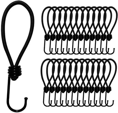 25 stuks spanrubber 13 cm met haken - universele ladingbeveiliging voor dekzeilen en aanhangernet