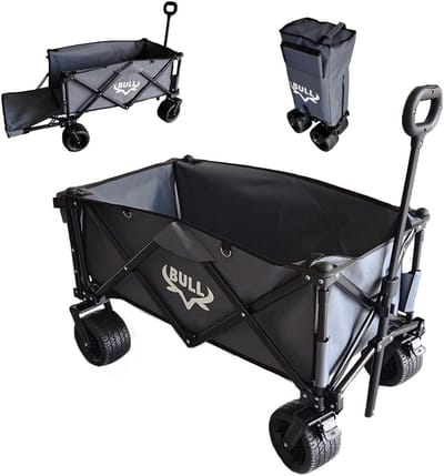 Vouwbare Transportkar - Materiaalwagen - Zwaar Gewicht Dragen - Grote All-Terrain Wielen - 180 lb Capaciteit - Zandkleurig