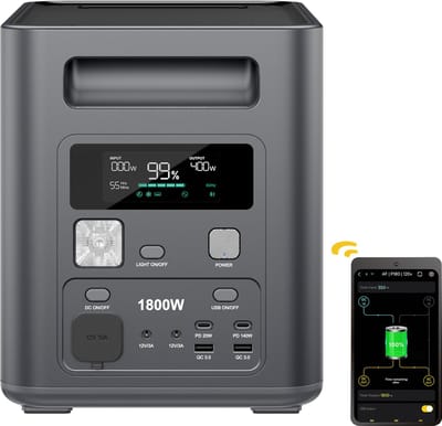 AFERIY Portable Power Station 1024Wh Serie – Draagbaar Energie Station – 1800W AC-uitgang – Supersnel Opladen – UPS Noodstroomfunctie
