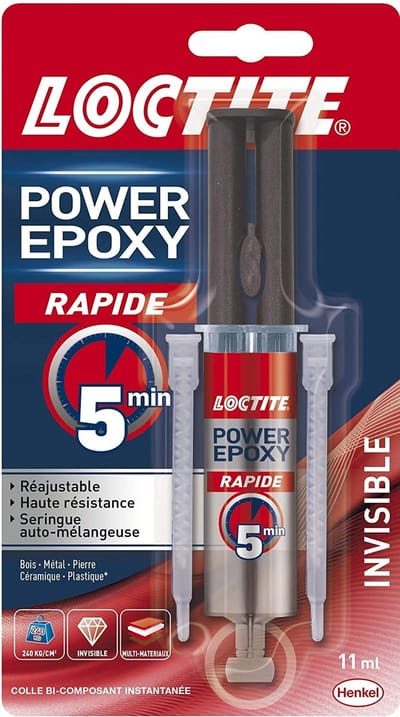 Loctite Power Epoxy Rapide 11 ml – Sneldrogende 2-Componenten Epoxylijm – Extra Sterk & Transparant – Handvast in 5 Minuten