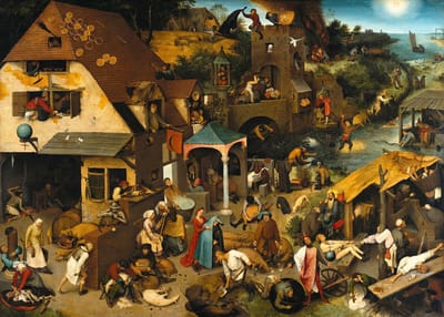 Poster Pieter Bruegel - 50x70 cm - Spreekwoorden en Gezegden - Educatief / Schoolplaat