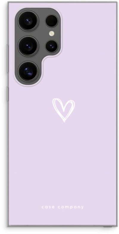 Case Company® - Hoesje geschikt voor Samsung Galaxy S24 Ultra hoesje - Klein hartje paars - Soft Cover Telefoonhoesje - Bescherming aan alle Kanten en Schermrand